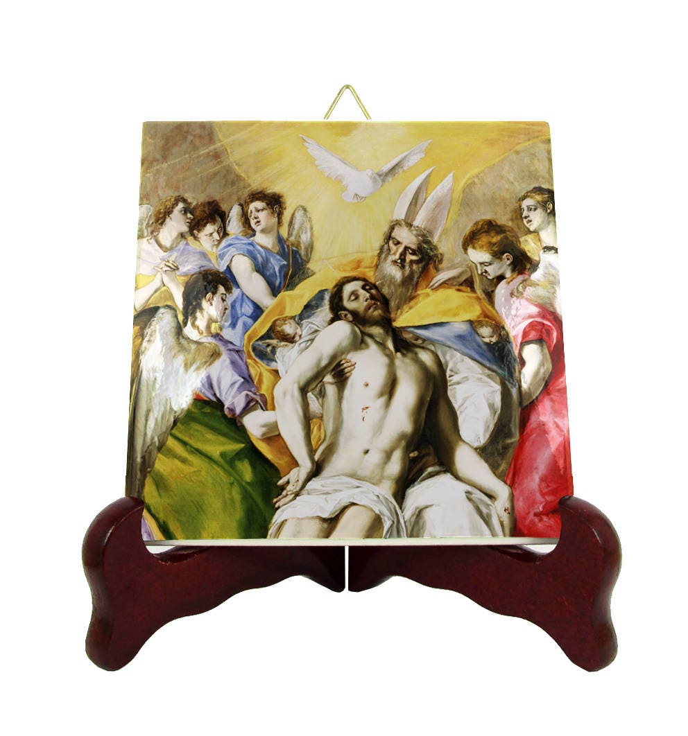 The Holy Trinity Icon On Tile - Christian Decor Religious Decoration Gift For A Catholic Faith Sacred Art El Greco