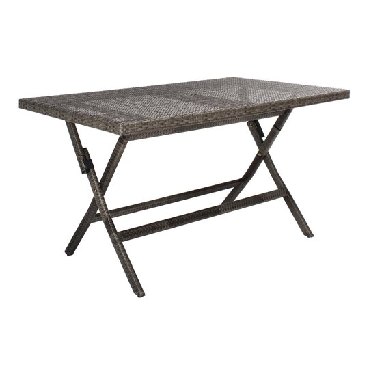 All Weather Wicker Afton Outdoor Patio Folding Table: Black - Metal by World Market