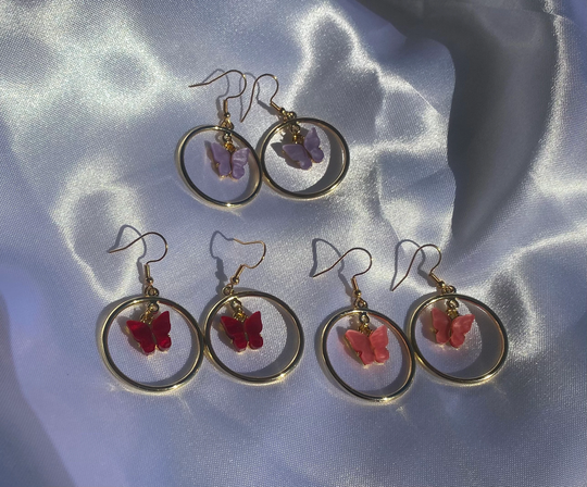 Small Butterfly Hoops