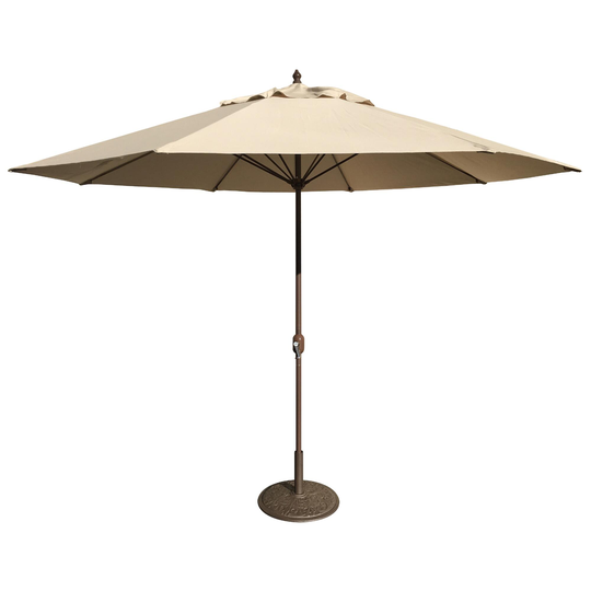 Round 11 Ft Patio Umbrella: Blue - Fabric by World Market