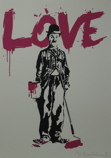 Limited Edition Pop Art Graffiti Chaplin Silkscreen Serigraph, Signed, Stamped & Numbered, Banksy