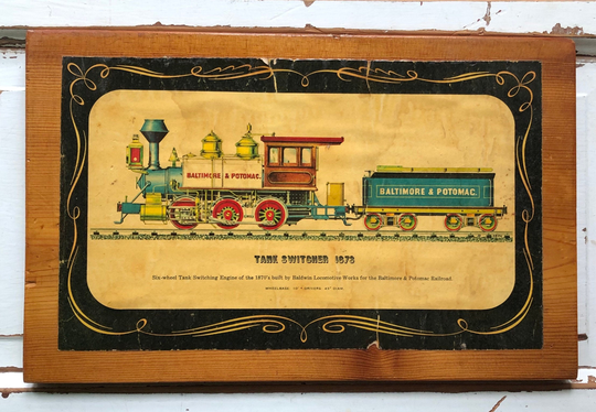 Vintage 1950's Folk Art Man Cave Hanging Train Tank Switcher Picture