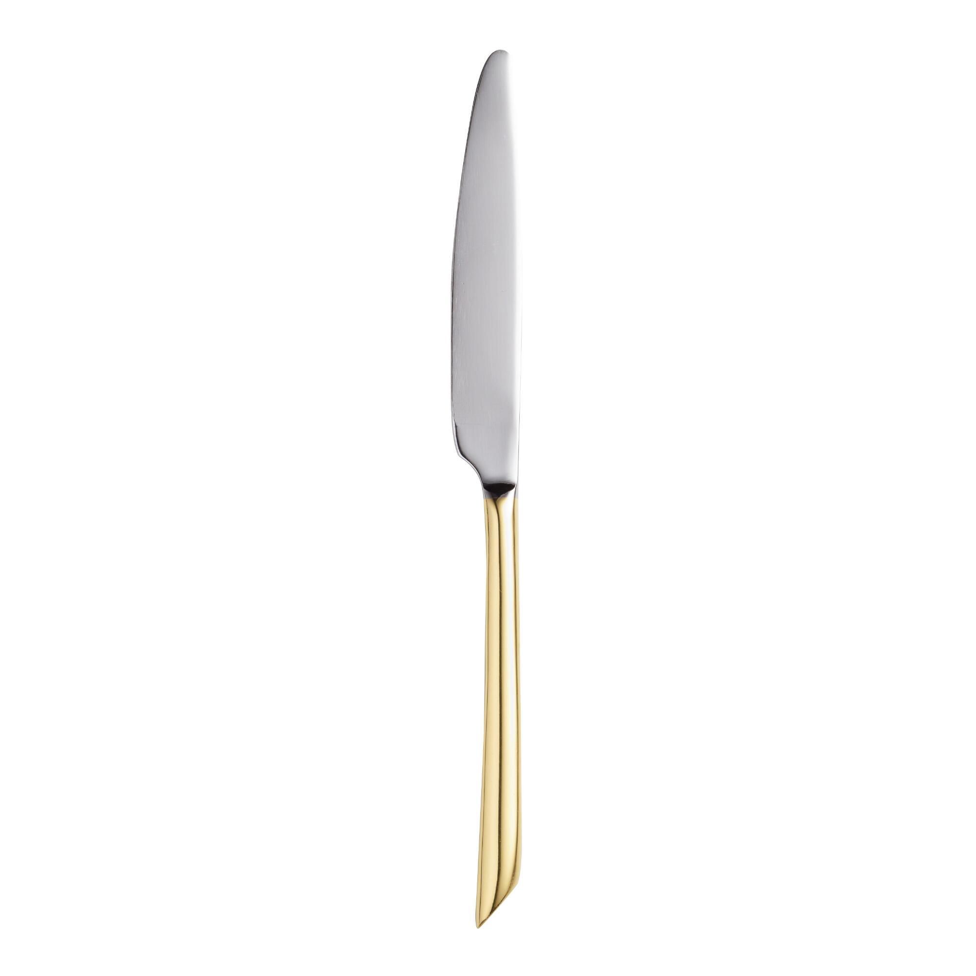 Gold Wave Dinner Knives Set of 4 - Stainless Steel by World Market
