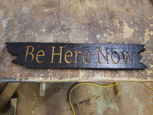 Ready To Ship Be Here Now/Ram Dass Shou Sugi Ban Wallart Medallion Wall Decor