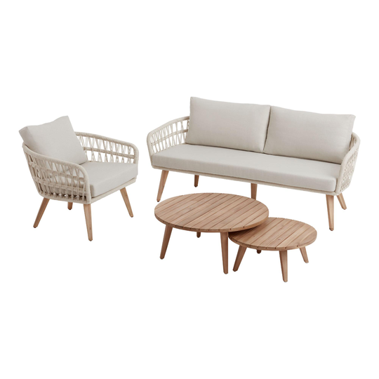 Antique White Woven Rope Nevis Outdoor Patio Furniture Collection by World Market