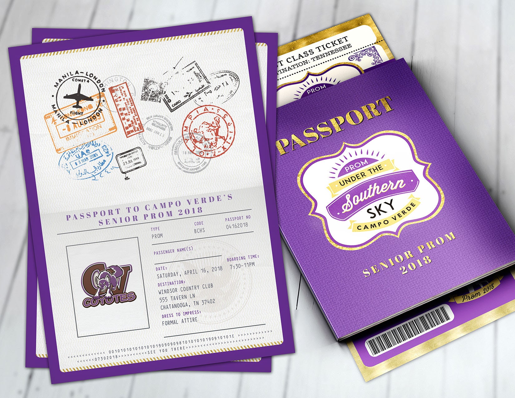 Southern, Tuscan, Prom, Passport & Ticket Invitation, Birthday Party Invitation - Travel Theme, Wedding, Homecoming, Digital Files