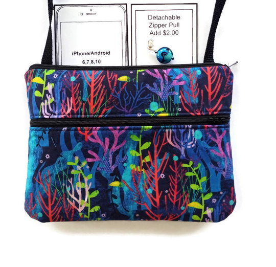 Largest Cell Phone Purse, Crossbody Choose Talk/Touch Screen Or Fabric Pocket. Made in The Usa. Ships Fast
