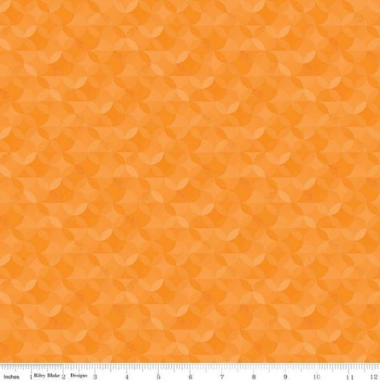 Orange Blender Fabric, Pumpkin Kaleidoscope Tone On Fabric 100% Cotton For Quilting & Sewing