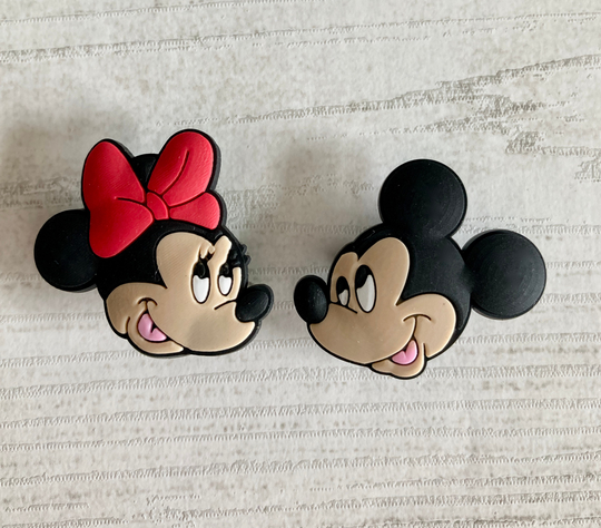 Mickey & Minnie Mouse Shoe Charms/Set Of 2 Decor Embellishments