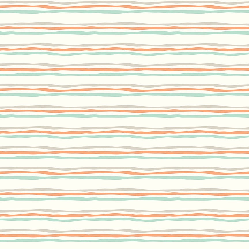 Riptide Stripes Orange C10304 - Designed By Citrus & Mint Designs For Riley Blake 100% Cotton, Sold The Half Yard