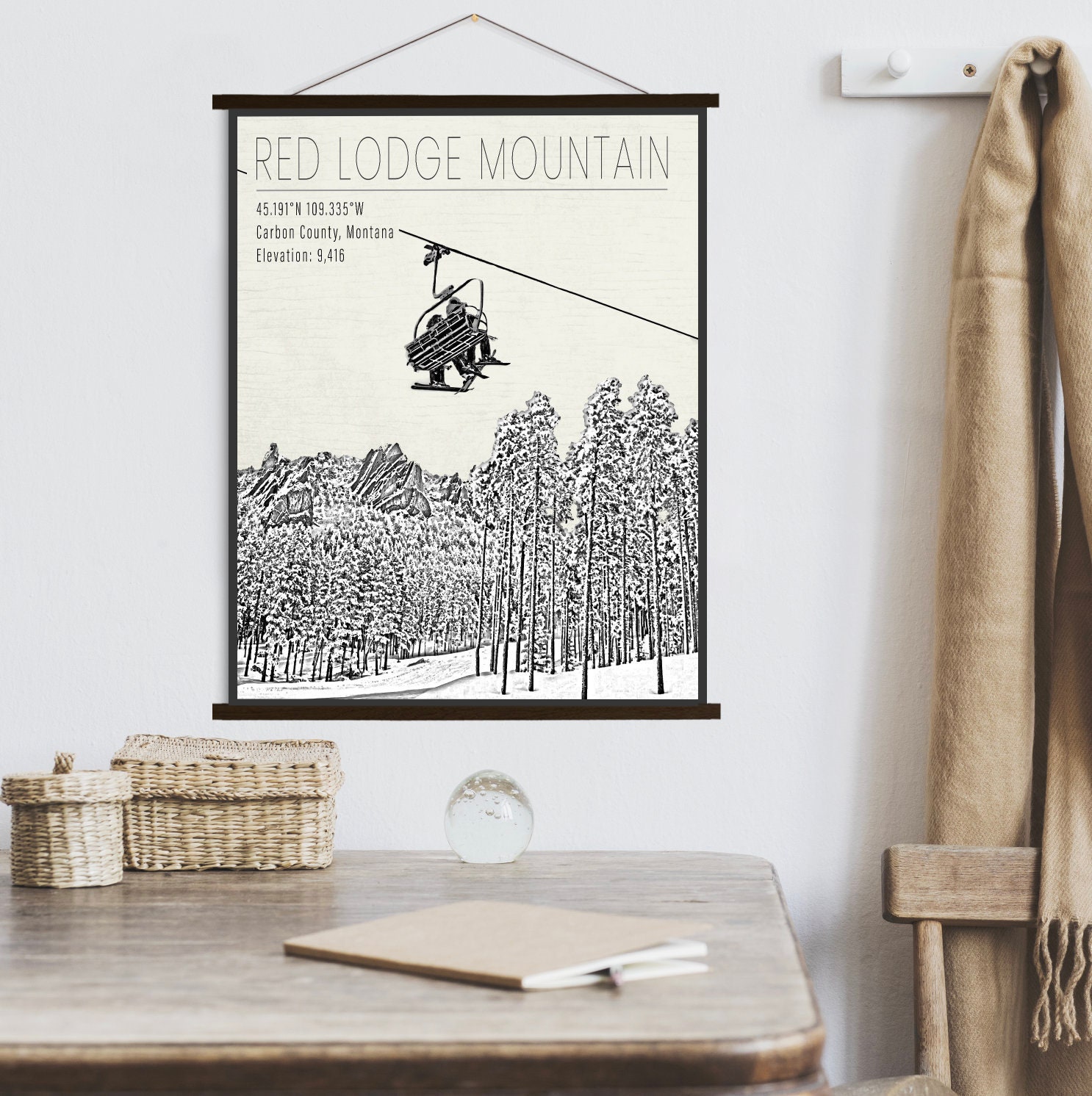Red Lodge Mountain Montana Ski Resort Print | Hanging Canvas Of Printed Marketplace