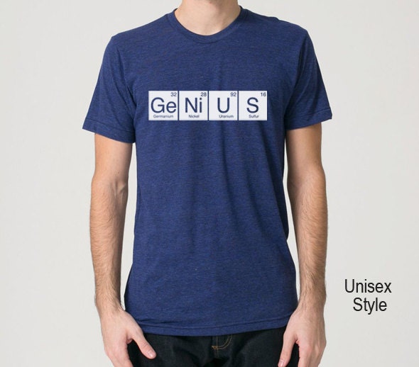 Genius Periodic Table Tri Blend Track T-Shirt - Unisex & Womens(Juniors Tee Shirts Size S M L Xl