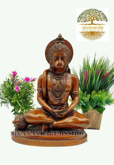 Hanuman Statue'"Ram Bhakta Idol" Brass 12.5 Inches Maruti Nandan Statue"Monkey God Ji Idol For Temple
