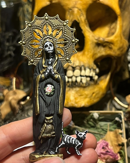 Santa Muerte With Cat
