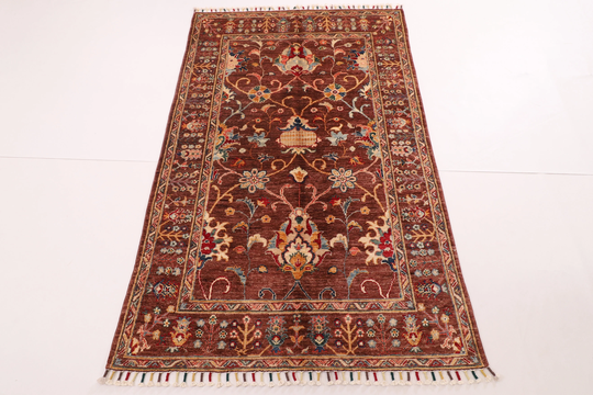 4x6 Ft. Area Hand Knotted Rug, 3'11x6 Afghan Traditional Rug For Living Room, Oriental Office Home Decor Kitchen Rug