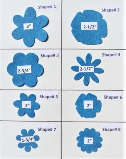 Die Cut Felt Flats - Flowers Wool Blend Applique, Embroidery, Crafts-You Choose Shape & Colors -Board28