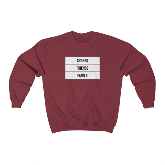 Sharks, Friends, Family - Unisex Heavy Blend Crewneck Sweatshirt