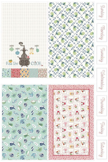 Lori Holt Cook Book Home Decor Stove Kitchen Towel Panel For Riley Blake Designs | Sku #hd11774-Panel