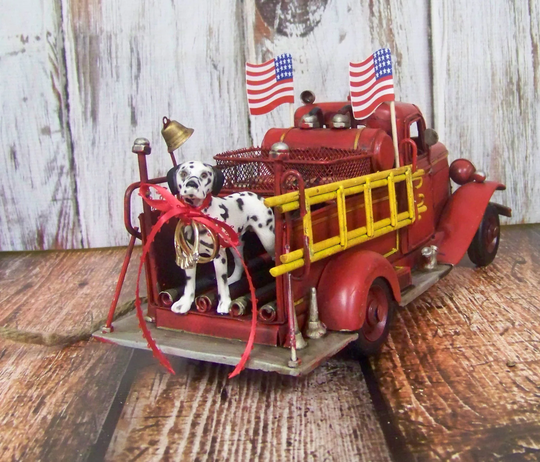 Ring Bearer Pillow, Fire Truck, Wedding Holder, Fireman Dog Holder