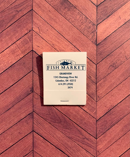 Vintage Matchbook, Columbus Fish Market, Worthington, Ohio, with 20 Match Sticks, Free Ship in Usa