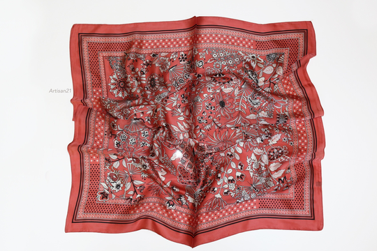 Silk Scarf - Floral Bandana Lot Blend Square Scarves Neckerchief/Bag Scarf Head Turban Wrap 319001F