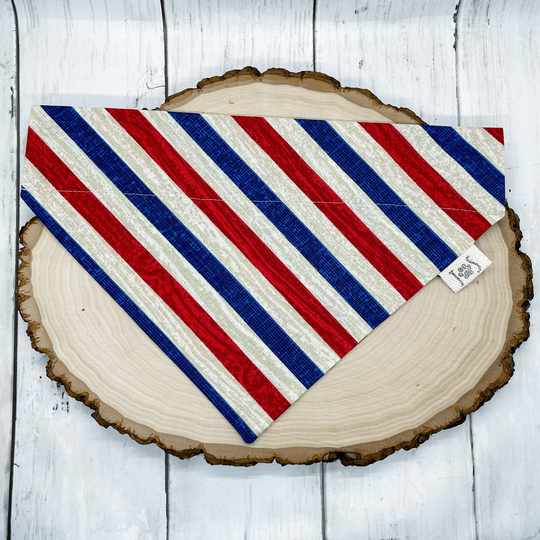 Patriotic USA Stripe Dog Bandana, Red White & Blue 4Th Of July Bandana Personalize, Memorial Day