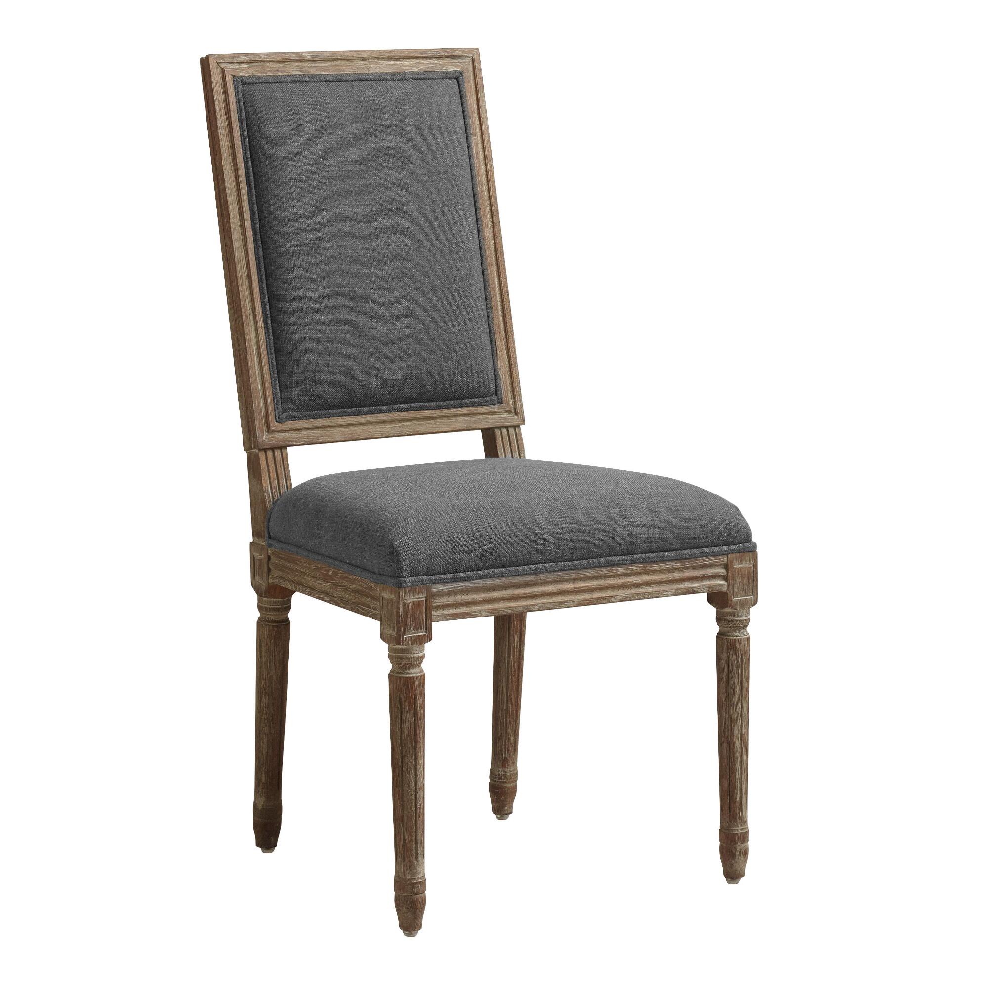Square Back Paige Upholstered Dining Chair Set Of 2: Natural - Fabric by World Market