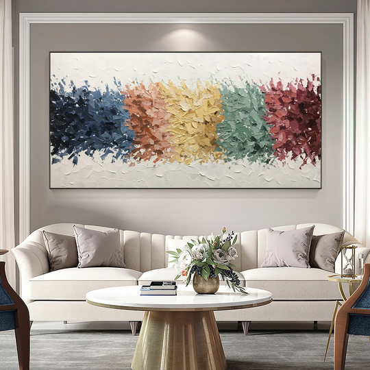 Original Oil Painting On Canvas Earth Tone Textured Wall Art Wabi-Sabi Abstract Boho Modern Living Room Decor