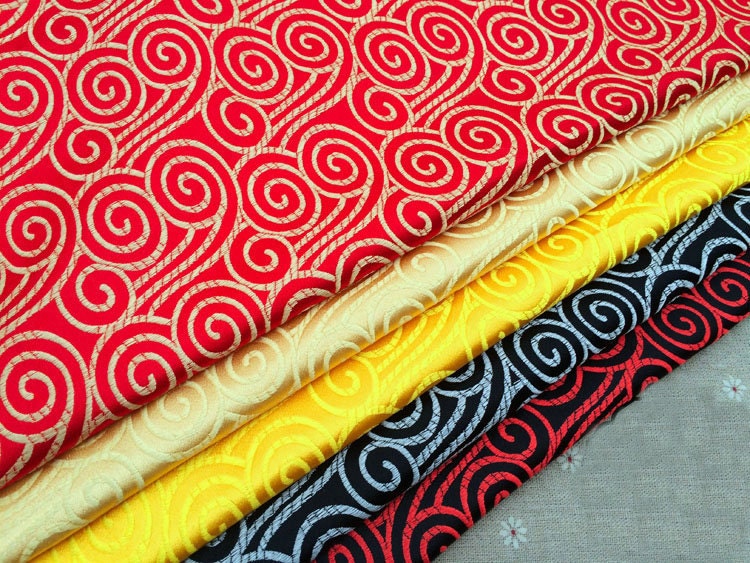 75cm Width Ancient Chinese Lucky Clouds Tapestry Satin Silk Fabric One Yard Cosplay