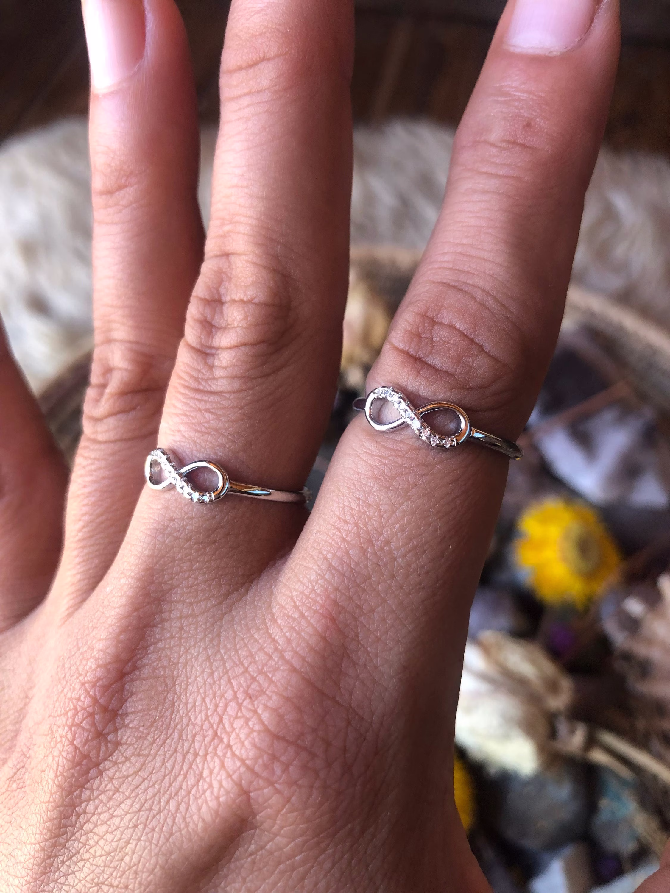 Infinity Adjustable Ring, .925 Sterling Silver, For Women, Cute Dainty Rings, Stackable Thin Silver Love Knot Open Ring
