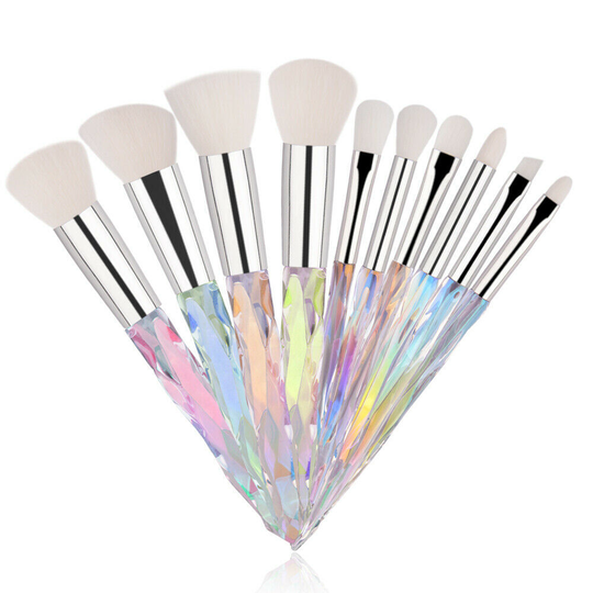 New Makeup Brush Set Eyebrow Shadow Lip Pencil Blush Cosmetic Brushes Blending Colorful Amazing Set - Silver