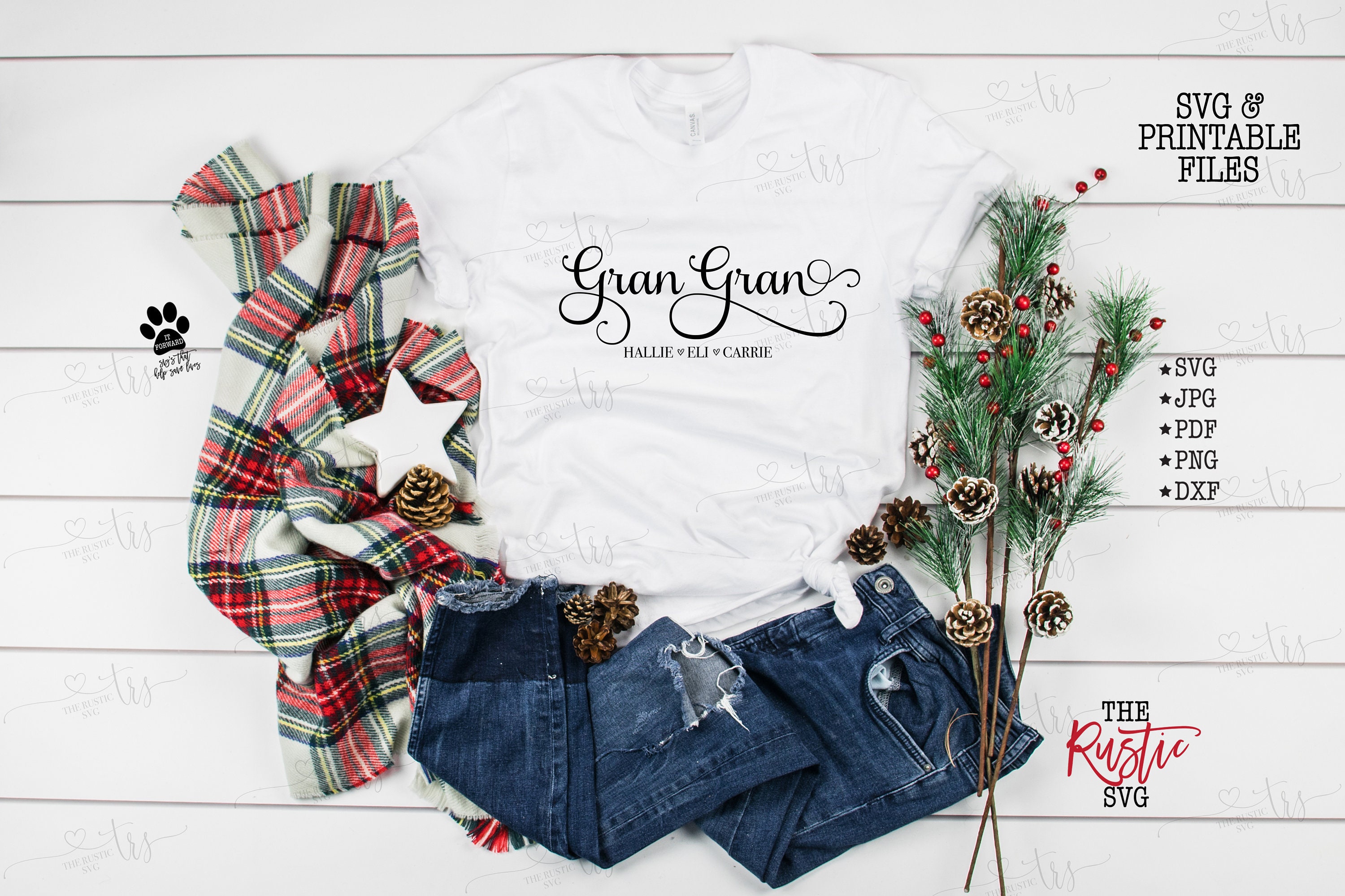 Custom Gran Svg, Shirt, Gift, Gift For Grandmother, Names Mother's Day Gift, Svg, Jpg, 006