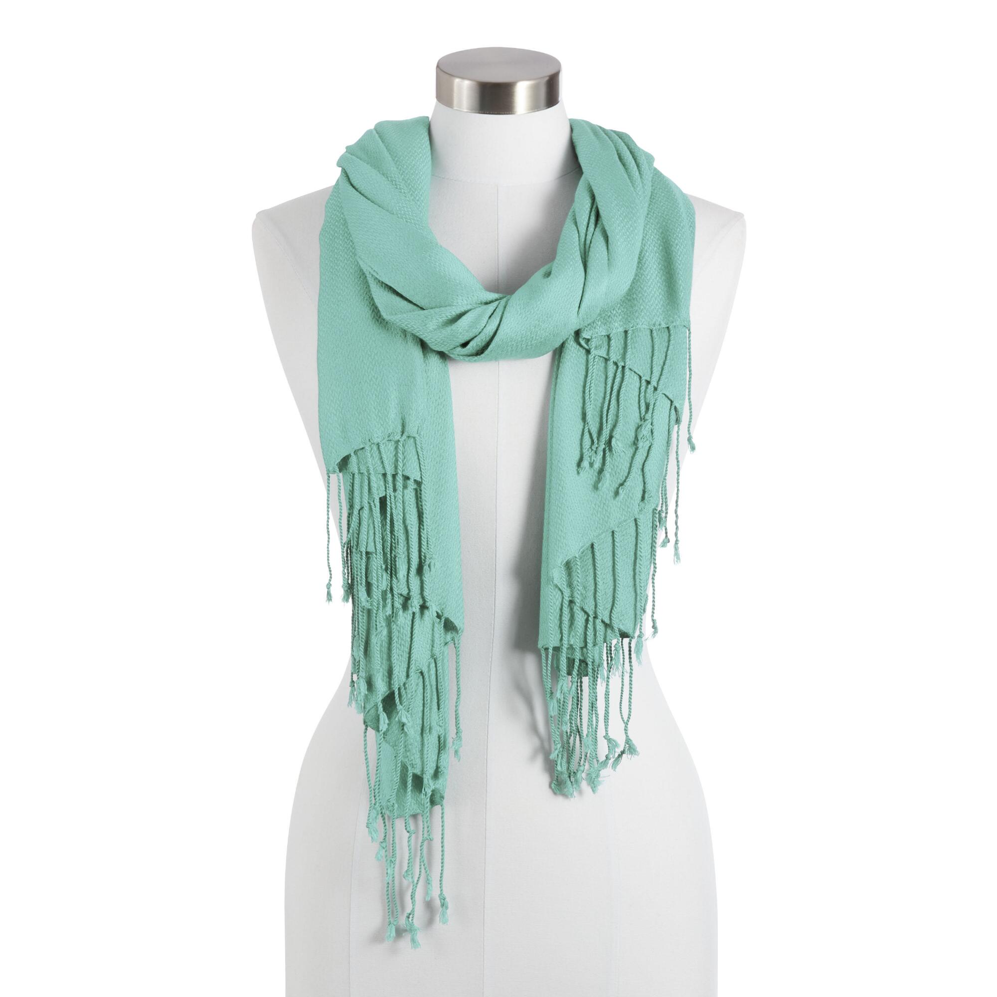 Mint Green Dobby Pashmina Style Scarf by World Market