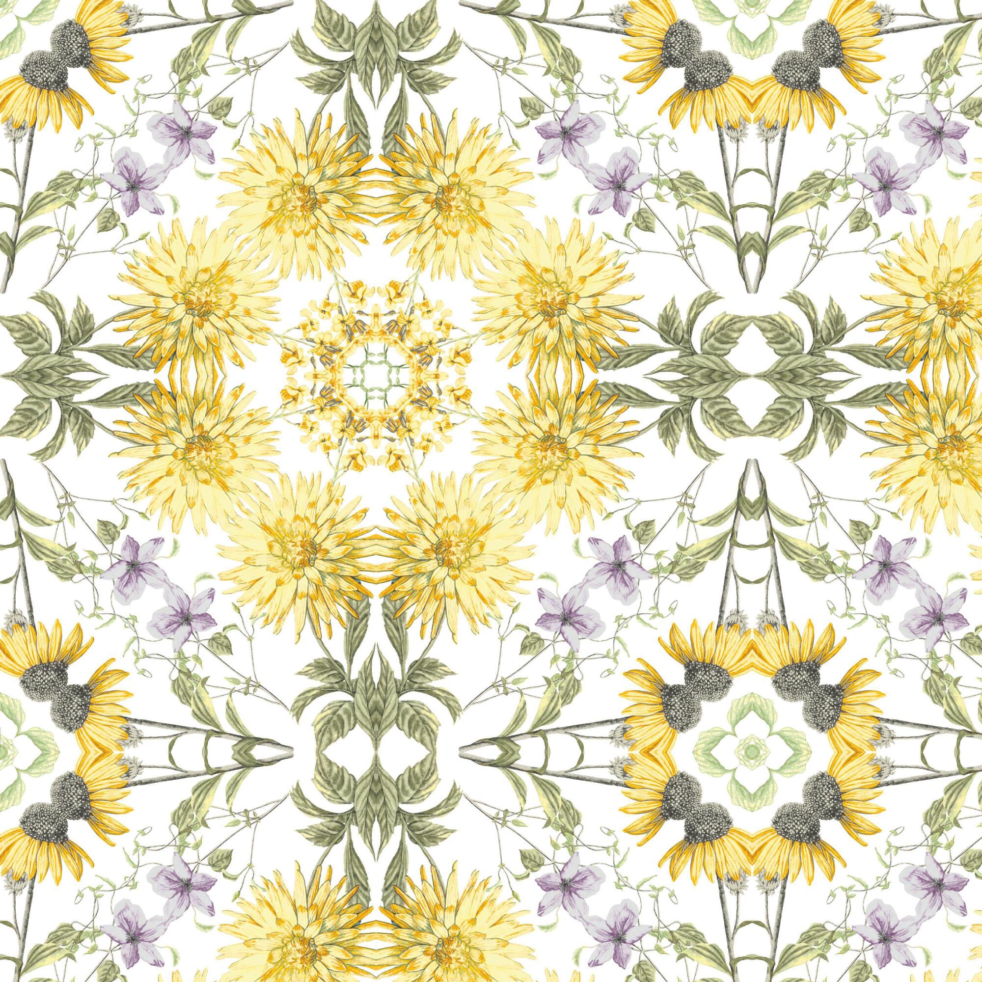 Yellow And Gray Kaleidoscope Peel And Stick Wallpaper by World Market