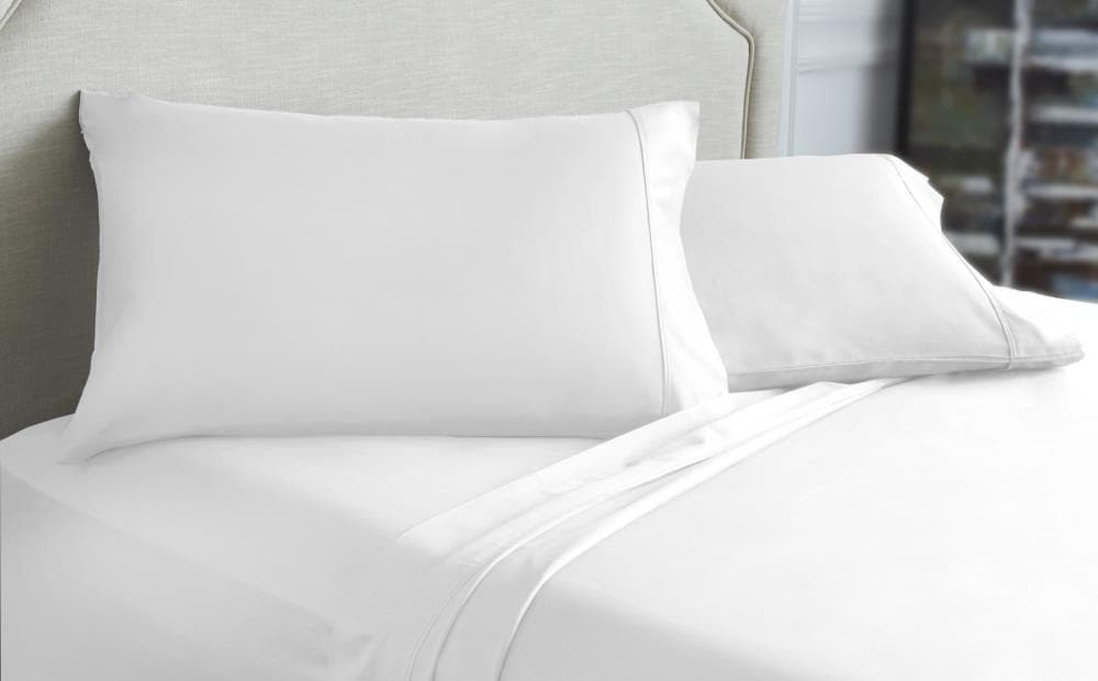 WestPoint Home Grand Patrician Modal Sheet Queen Cotton Blend Bed Sheet in White | 067955137021