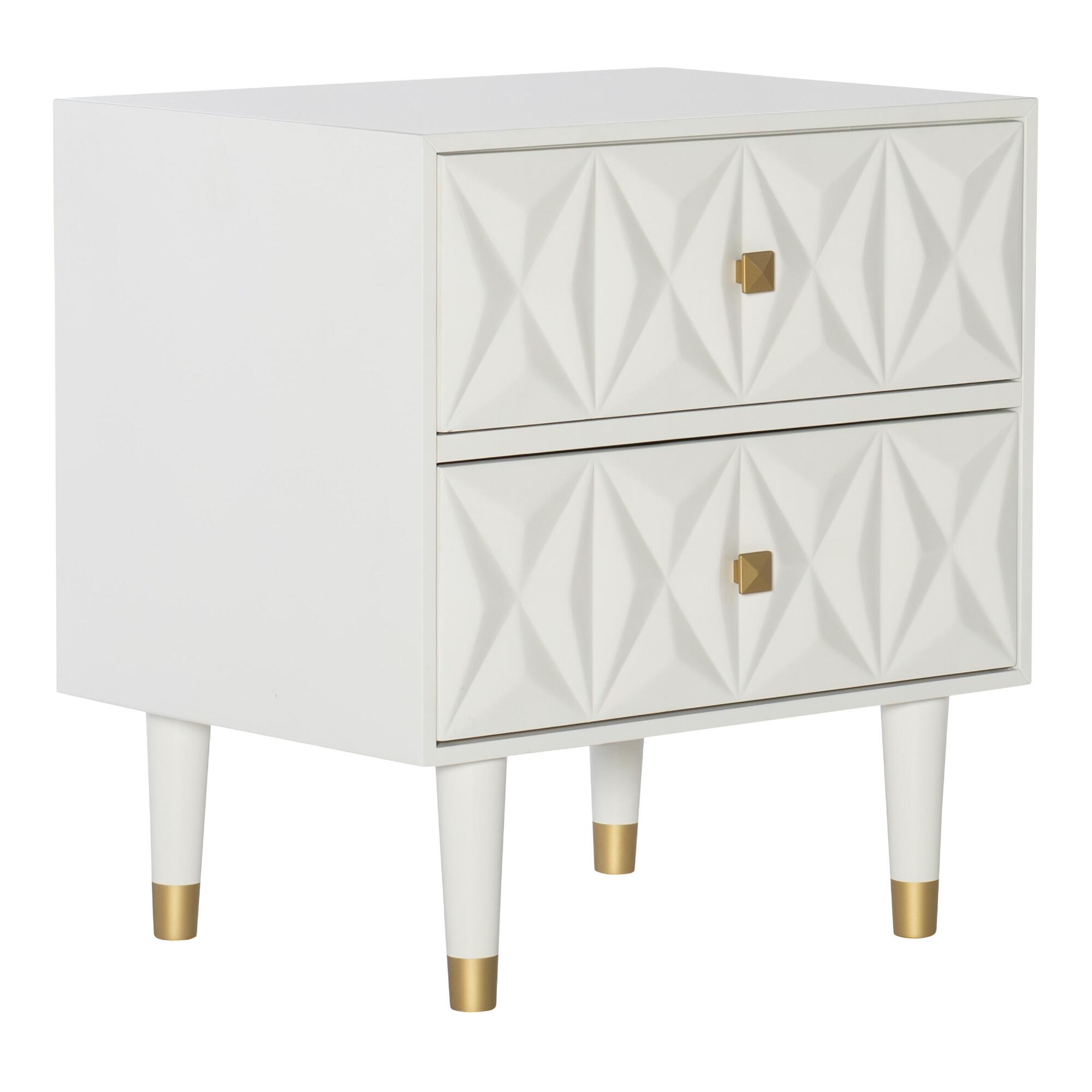 Geometric Wood Porter Nightstand With Drawers: Black by World Market
