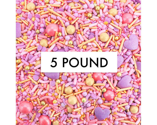Dream Boat Sprinkle Blend - 5 Pounds Blend Of Lavender, Light Pink, Coral & Gold Sprinkles For Decorating Cakes, Cookies, Sweets