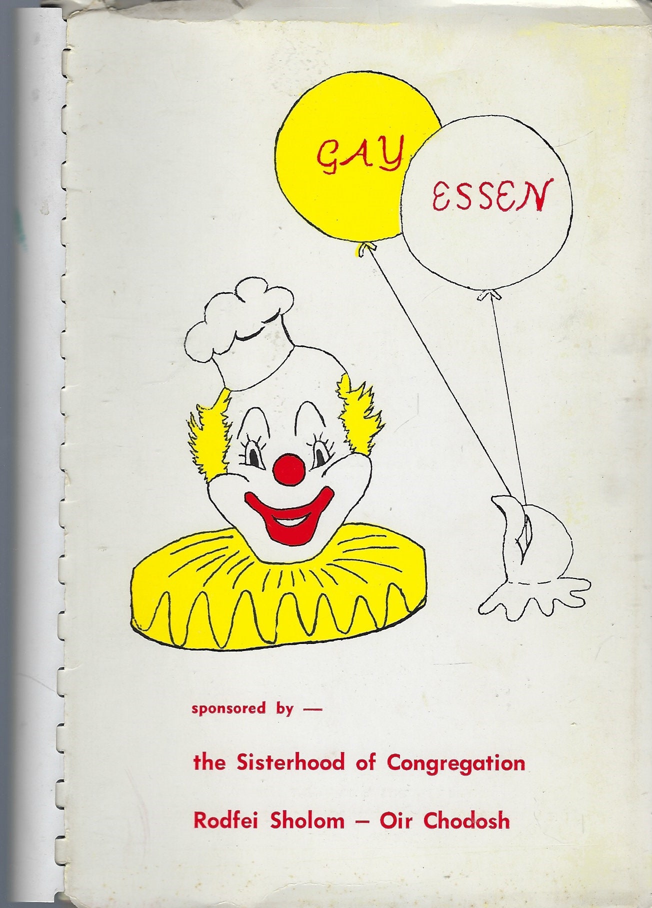 Chicago Illinis Vintage 1960 Rodfei Sholom - Oir Chodosh Sisterhood Gay Essen Cookbook Ethnic Traditional Jewish & Passover Recipes Rare Book