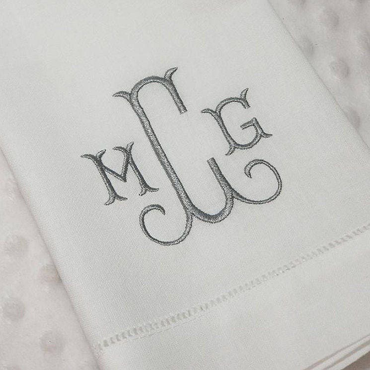 Monogrammed Linen Blend Hand Towel/Guest Wedding Gift Tea