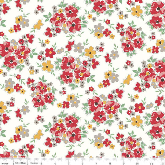 Floral Cayenne From Cook Book Collection By Lori Holt For Riley Blake Designs