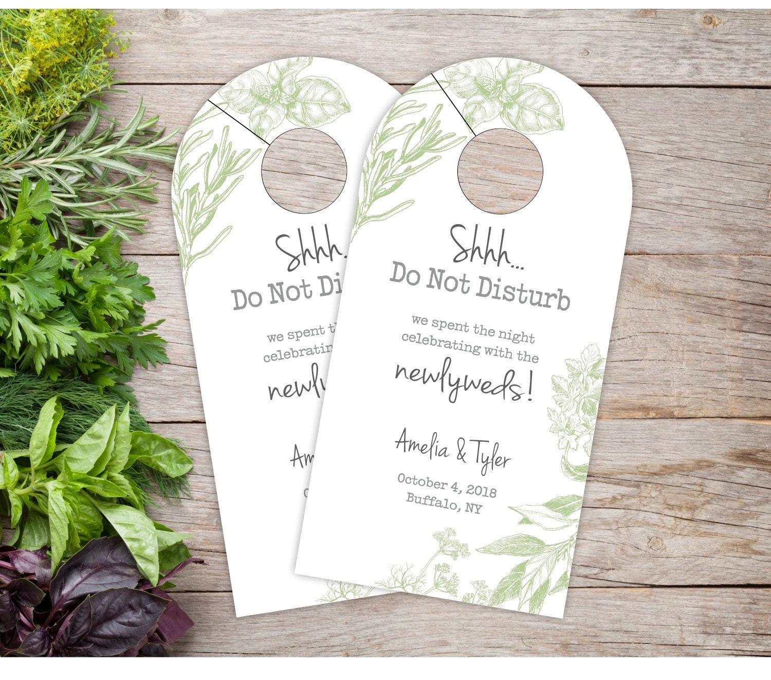 Wedding Door Hangers - Floral Hotel Box Favor Destination Do Not Disturb #dhri-230