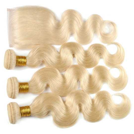 Brazilian Body Wave 3 Bundles With 4x4 Lace Closure Model Number S022102