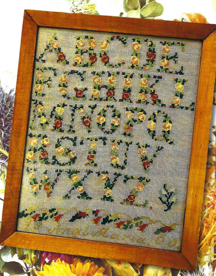 Floral Alphabet 1860 Reproduction Sampler By Cross Stitch Antiques Counted Pattern/Chart