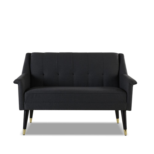 Jennifer Taylor Home Dinah Modern Dark Grey Yarn Dye Polyester/Blend Settee in Gray | S61320-937