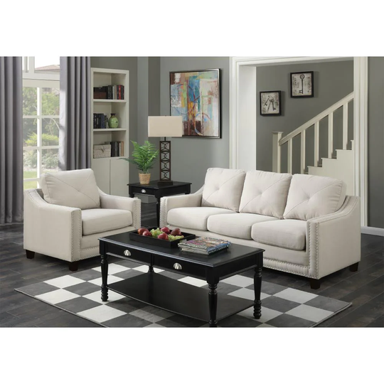 Picket House Furnishings Mauldin Modern Polyester/Polyester Blend Taupe Living Room Set in Gray | UMO086SC2PC