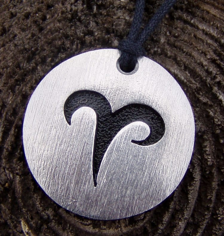 Aries Zodiac Sign Pendant Necklace Jewelry Pagan Horoscope Astrology March April Amulet Talisman Birthday Ram Constellation Luck