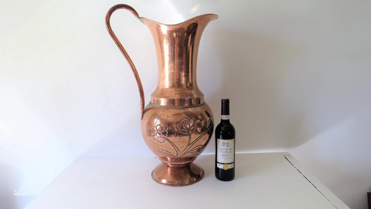 Antique Large Copper Jug, Pitcher