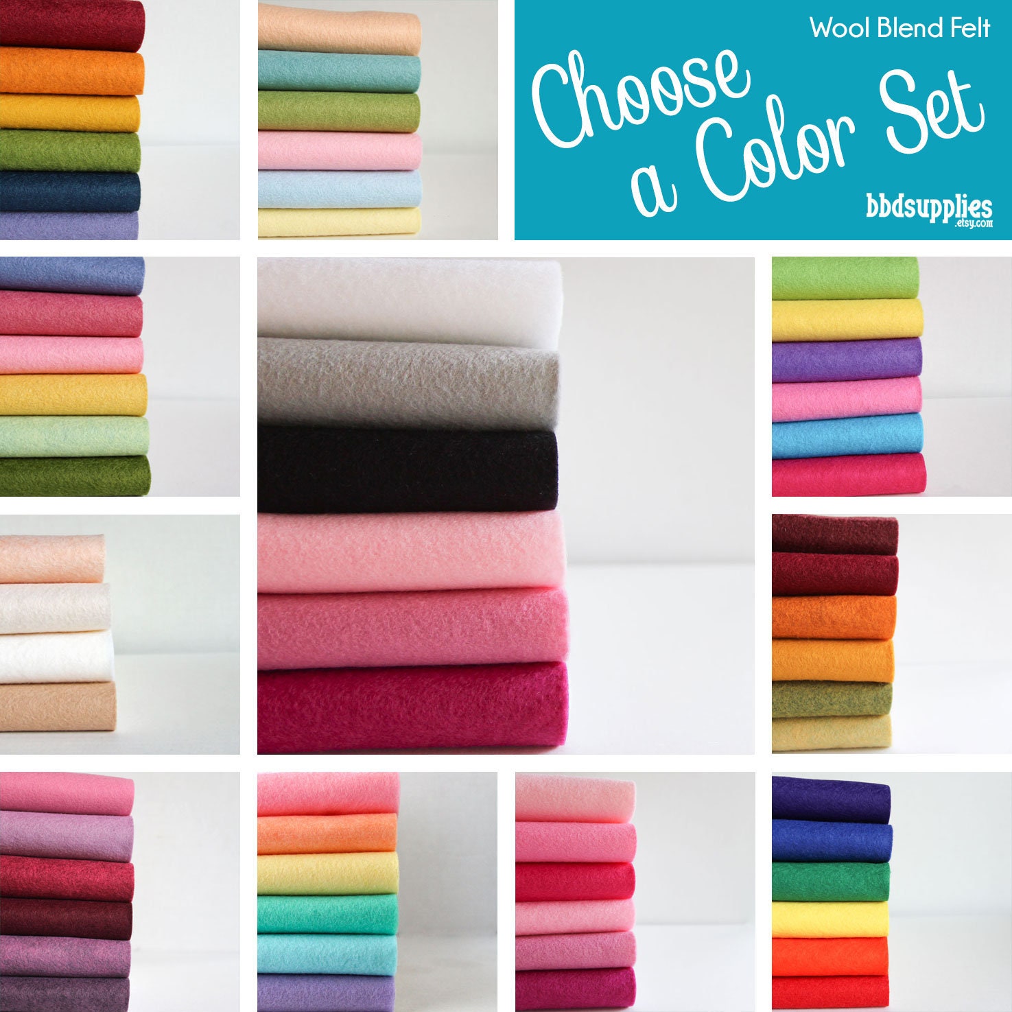 Wool Blend Felt Sheets | 12 X 18 Inch Pick A Color Set Diy