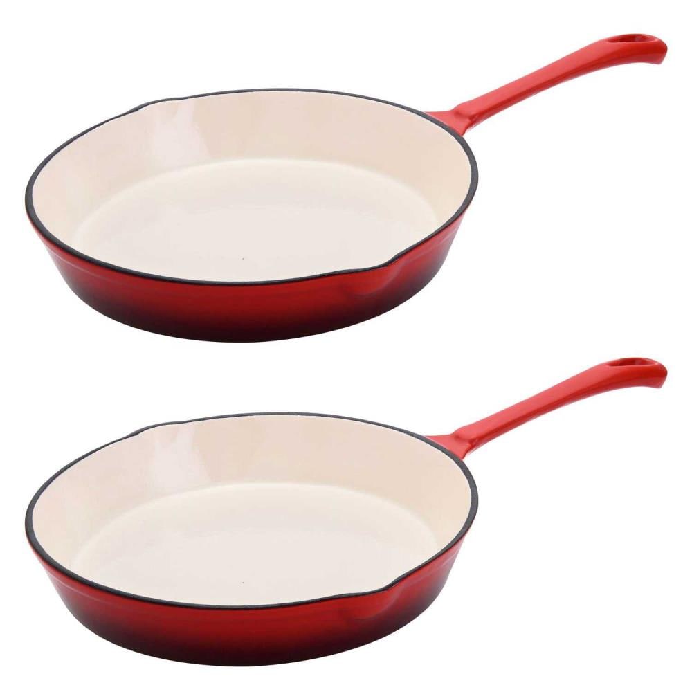 Hamilton Beach 2-Piece 9.84-in Cast Iron Skillet Set in Red | 116528
