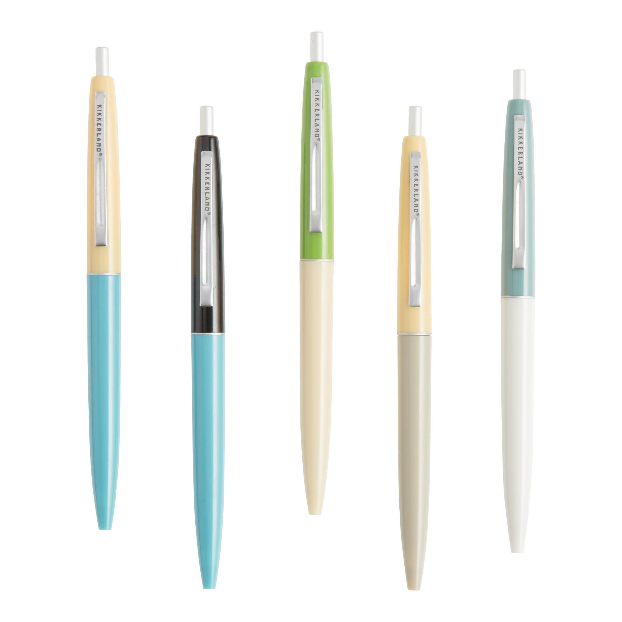 Kikkerland Retro Pens 5 Pack: Multi - Metal by World Market
